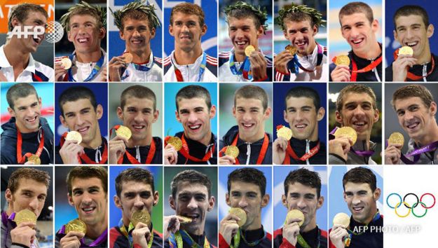 Those are only his gold medals. I didn't found a collage made up from all of his medals and was too lazy to make one.